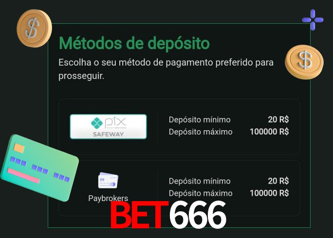 O cassino bet666 oferece uma grande variedade de métodos de pagamento